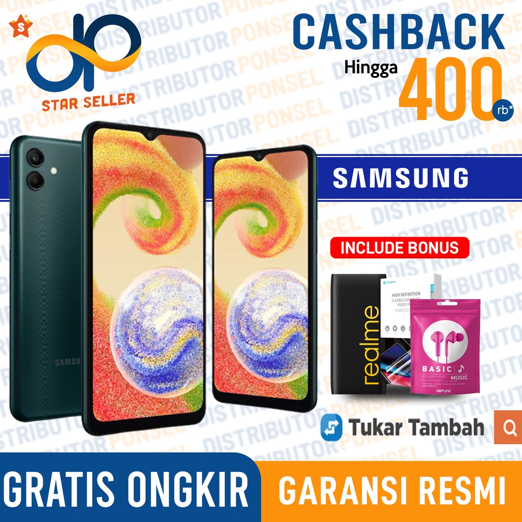 Samsung Galaxy A04 4GB+64GB - 3GB+32GB Garansi Resmi Sein Samsung A04 4 GB 64 GB 3 GB 32 GB