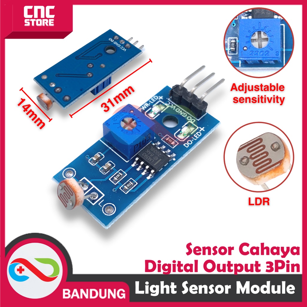 PHOTOSENSTIVE LIGHT LDR RESISTANCE SENSOR CAHAYA MODULE LDR MODULE