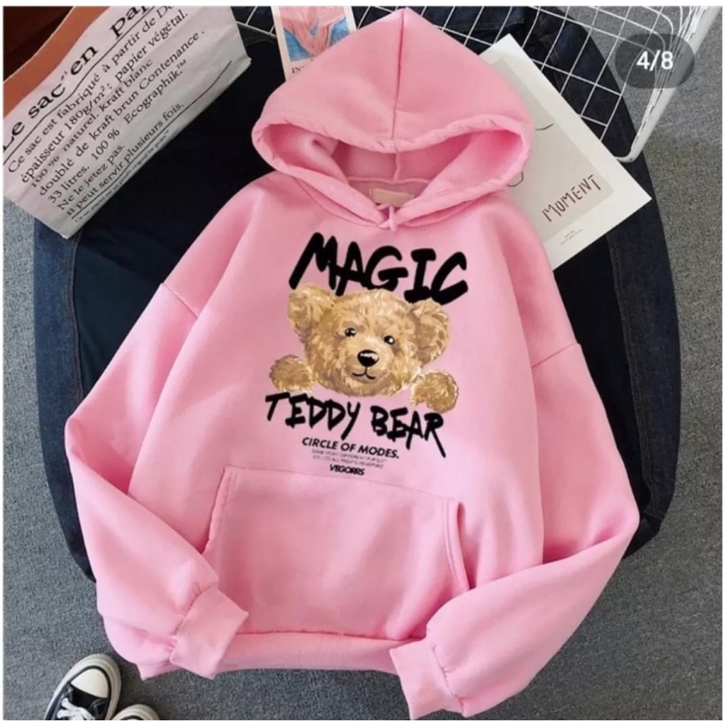 TERBARU!!! Magic Tedy Bear Hoodie Pria Wanita 2022/ Hoodie wanita terbaru 2022 / Sweater hoodie jumbo / hoodie cewek Cowok korean style / switer Wanita dewasa terbaru 2022 keren distro / Hoodie Wanita Polos Tebal / Sweater Wanita Kekinian