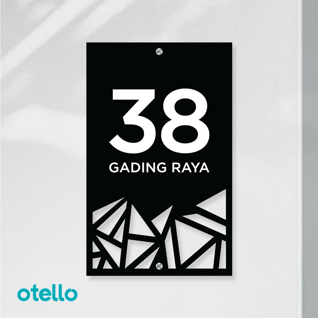 Nomer Rumah Akrilik Custom Papan Alamat Nomor No Acrylic Modern Minimalist UV Print Akrilik