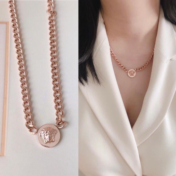 Bisa (COD) Kalung Titanium Versace Premium / Titanium Necklace Versace Premium