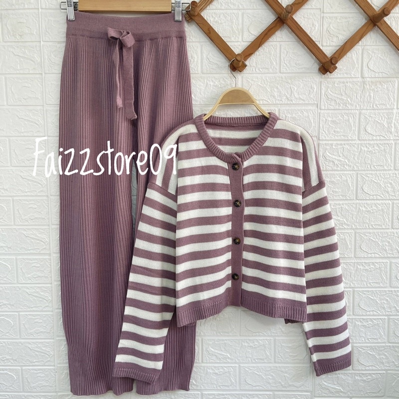 ONESET CARDIGAN BASIC TOP CORLA SETELAN CELANA KULOT