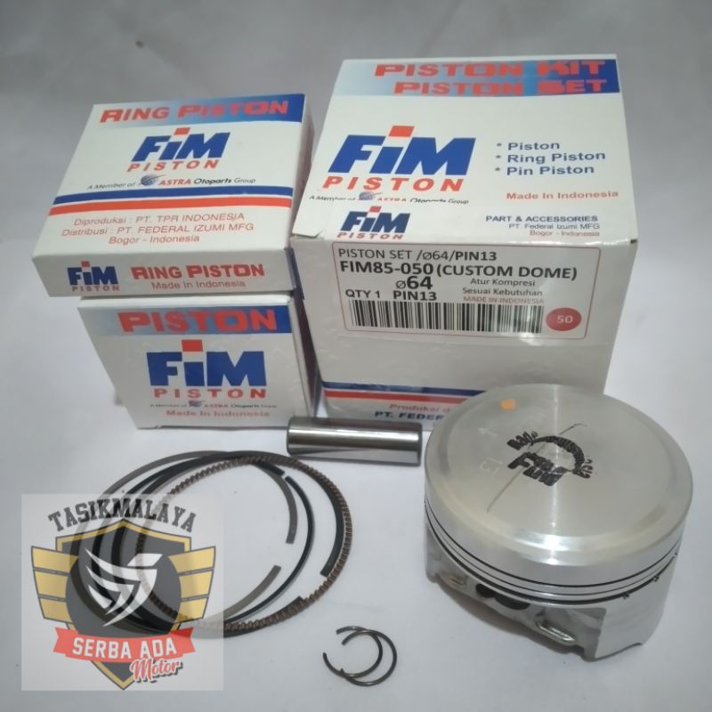 PISTON KIT SEHER KIT FIM 85 CUSTOM DOME MENTAH PEN 13 DIAMETER 63.5, 64, 64.5, 65