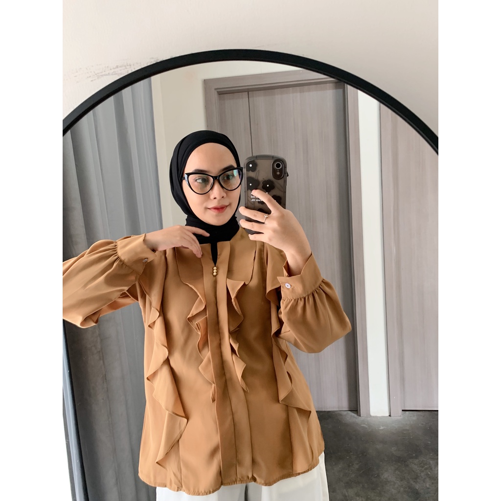 Ellas Blouse Basic Atasan Wanita Shirt By Mahyra