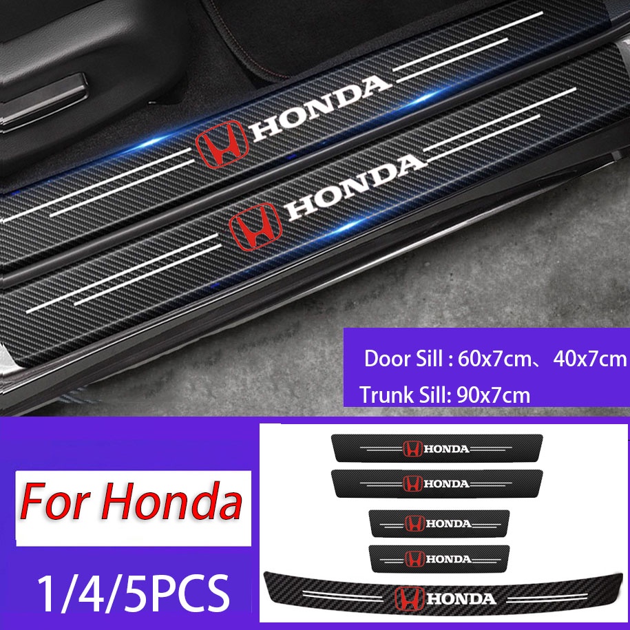 5pcs Stiker Pelindung Pintu Mobil Anti Gores Bahan Kulit Carbon Fiber Untuk Honda City Civic Fit Jazz CRV BRV HRV Accord Brio Moilio