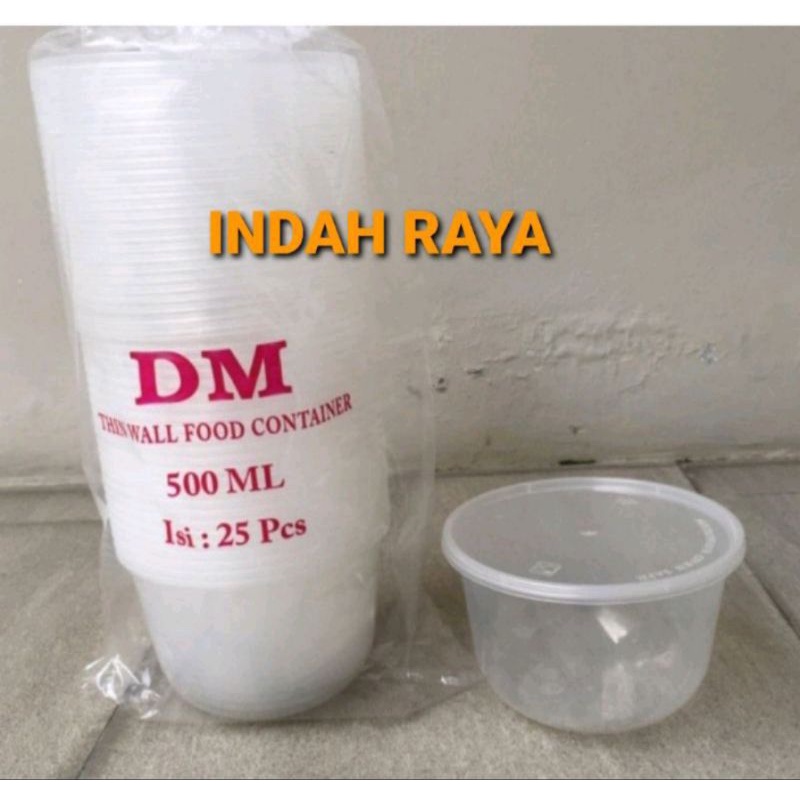 Thinwall bulat 500ml/mangkuk thinwall plastik 500ml+tutup