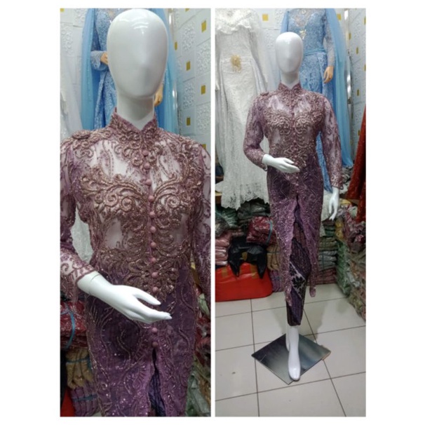 READY KEBAYA IBU BESAN TULLE AKAR FULL PAYET DEPAN BELAKANG KEBAYA PESTA KEBAYA IBU BESAN