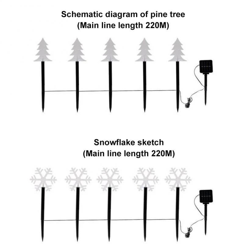 5pcs Lampu LED Tenaga Surya Anti Air IP65 Bentuk Snowflake / Bintang Untuk Dekorasi Pesta Natal