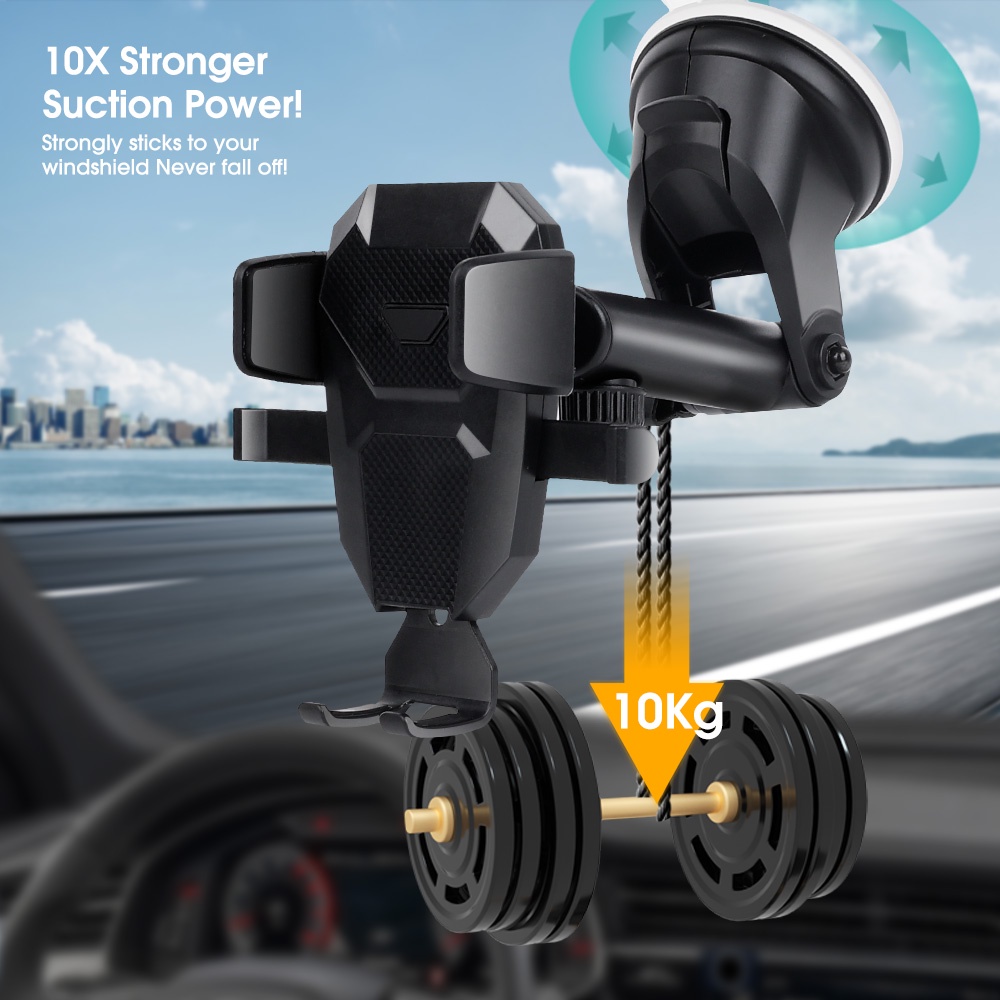 Bracket Stand Holder Handphone / GPS Universal Lengan Panjang Teleskopis Dengan Suction Cup Untuk Dashboard Mobil