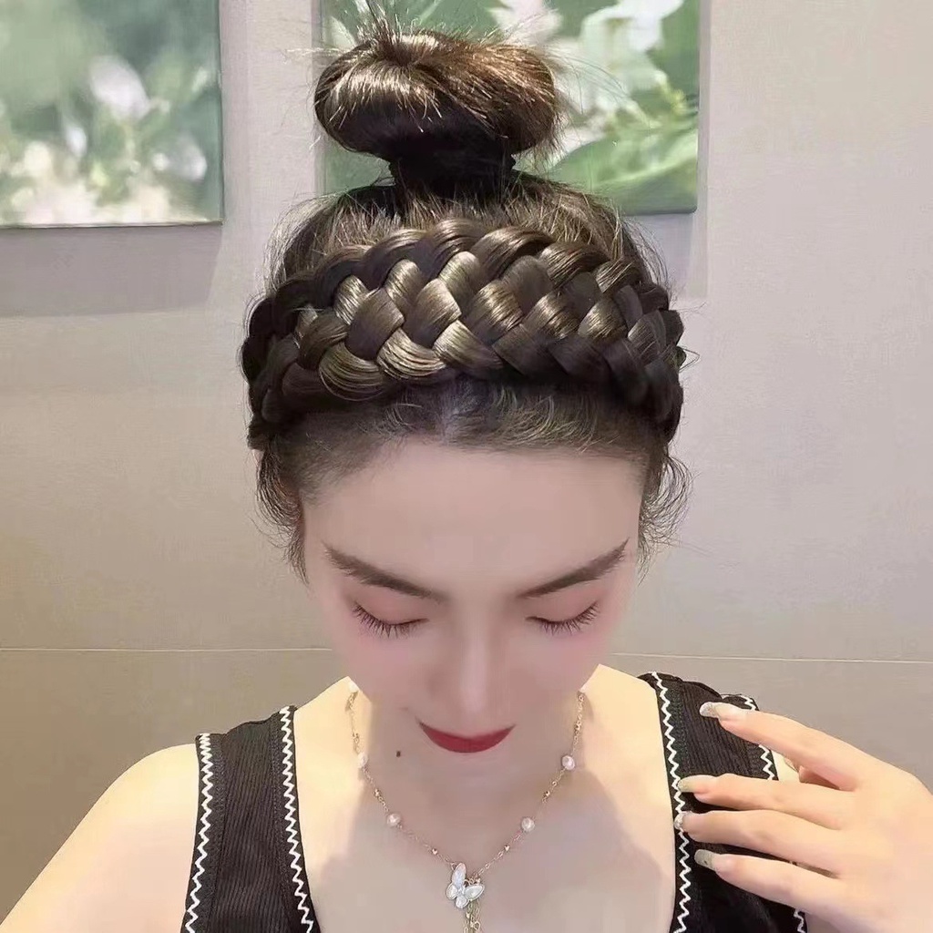 Wig / Rambut Palsu Wanita Model Pita Warna Hitam