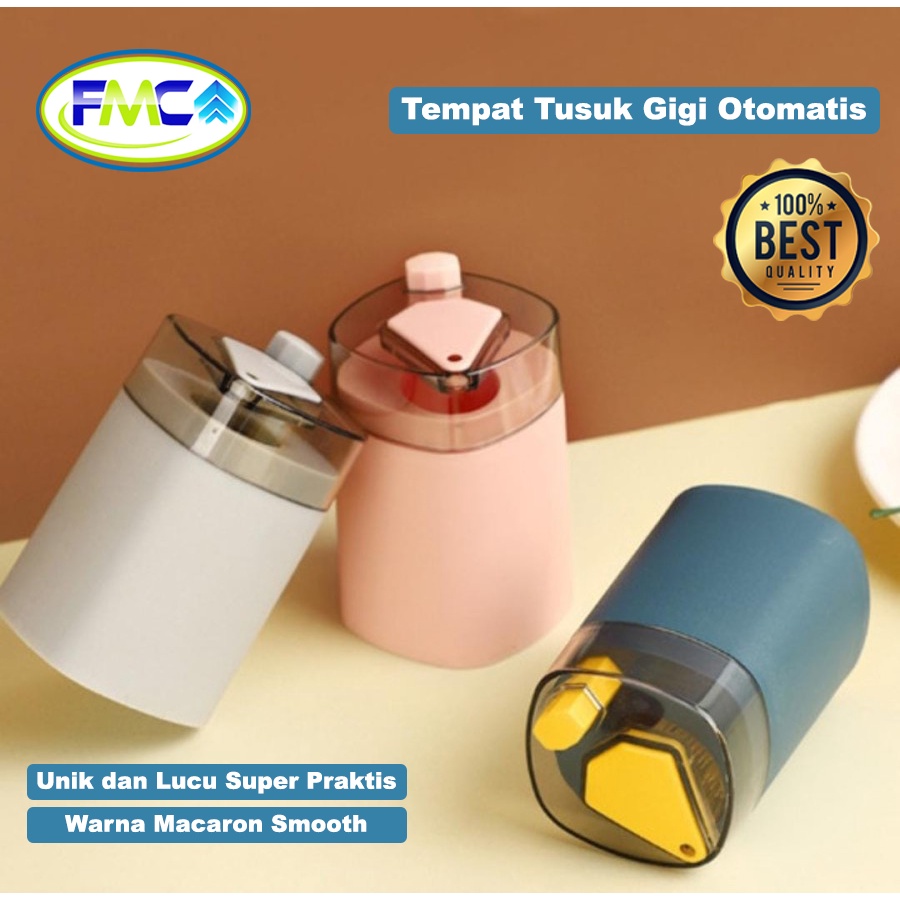 Tempat Tusuk Gigi Otomatis Wadah Tusuk Gigi Automatic Travel Toothpick Holder Portable Peyimpanan Kotak Dispenser Tombol Pencet