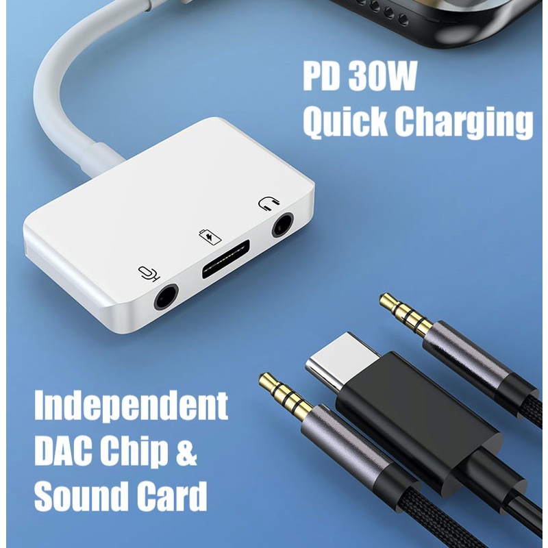 Live Streaming Audio Adaptor Soundcard Microphone With PD Fast Charge