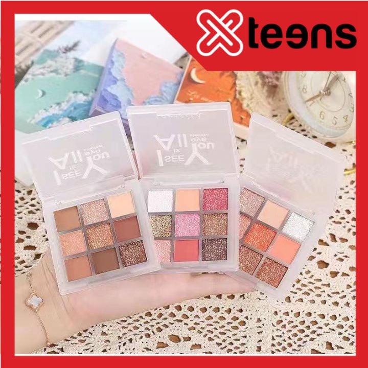 Terbaru LAMEILA Eyeshadow Glitter Korea 9 Warna Pigmented Eye shadow Palette Waterproof/Eyeshadaw Glitter/Eyeshadaw Murah BARANG READY