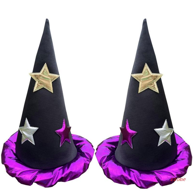 Topi Penyihir Wanita Bahan Kain Lembut Untuk Pesta Halloween
