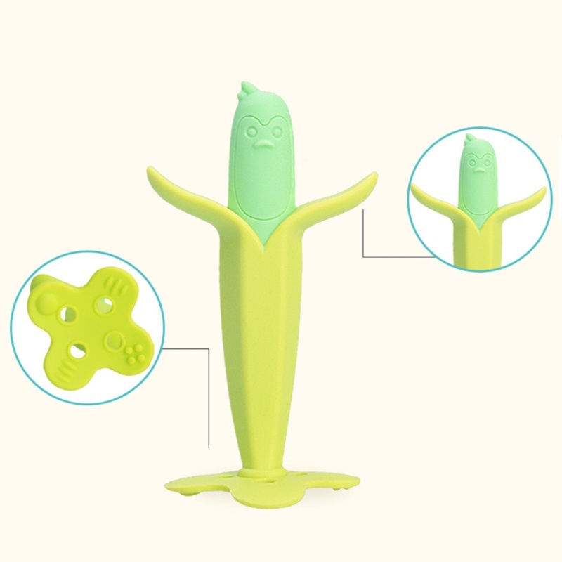 Mary Teether Silikon Untuk Bayi Tumbuh Gigi Kartun Pisang Bentuk Jagung Mainan Shower