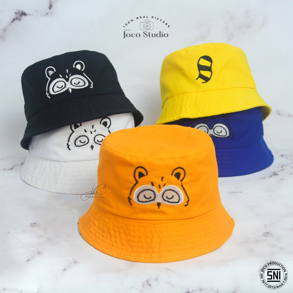 Jocoporduction - Topi Anak BUCKET Hat Tali Premium Bordir Rubah