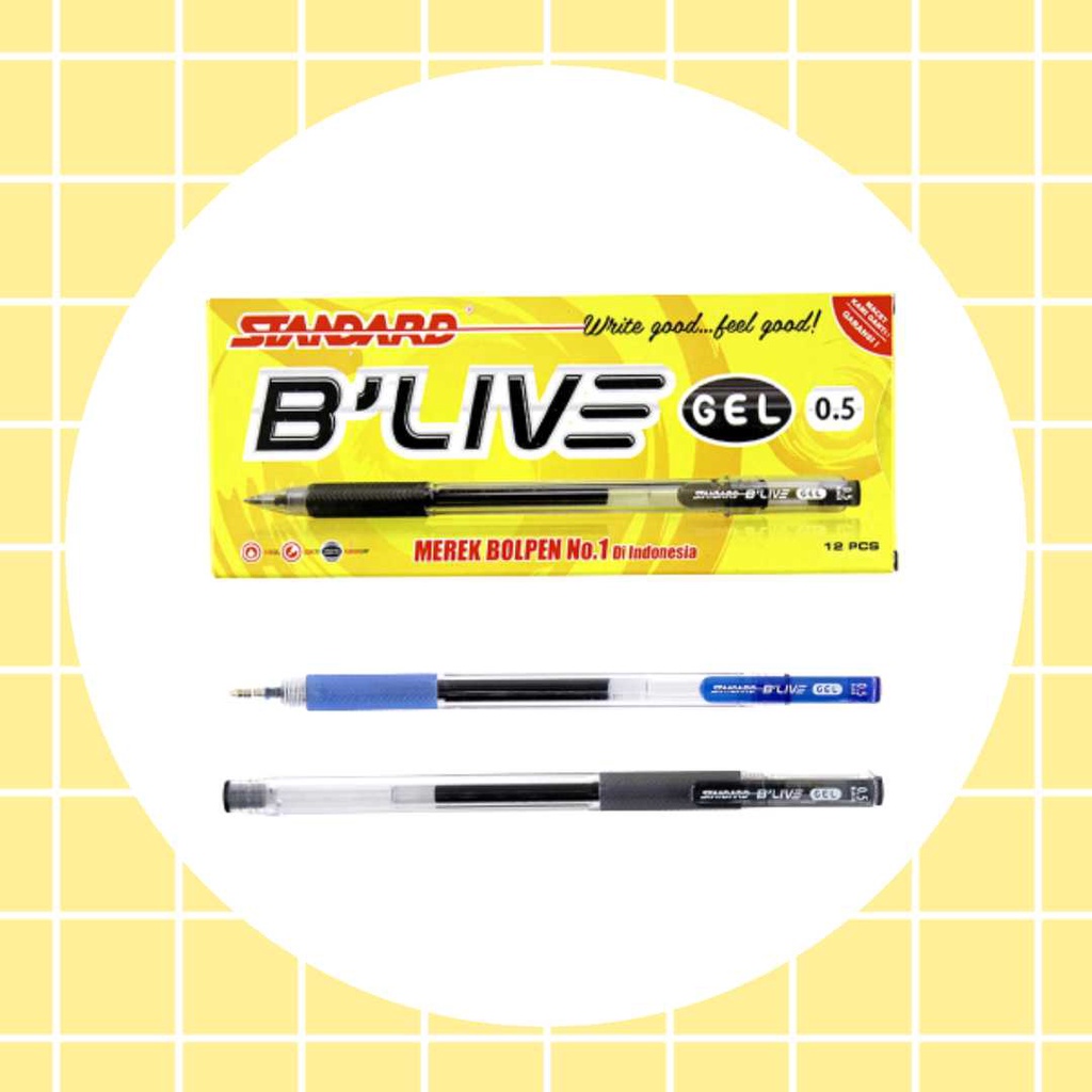 Standard Pen - Blive 0.5 Gel Isi 12 Pcs ( Pulpen, Pena, Ballpoint )
