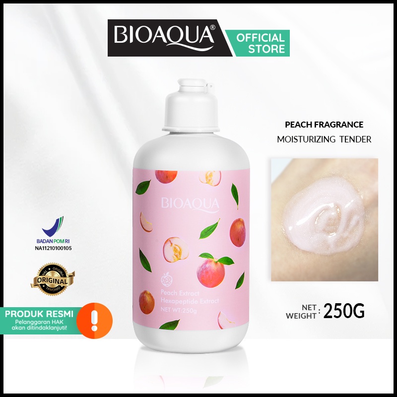 BISA COD BPOM BIOAQUA Body Lotion PEACH / Lotion Pemutih Badan 250ml RUMAH CANTIK 354