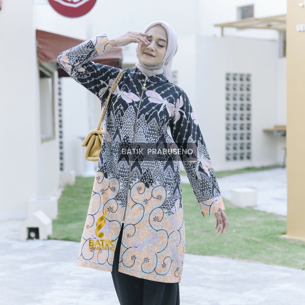 Batik Prabuseno Motif Niskala Tunik Batik Wanita Terbaru Modern Jahitan Rapi Solo Ukuran Size S M L 