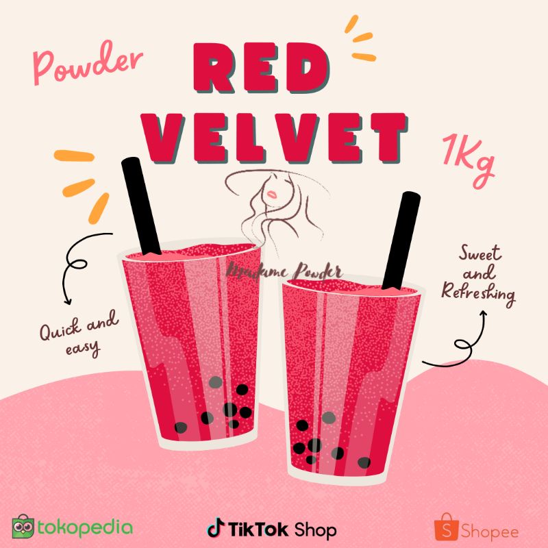 

Bubuk Minuman Red Velvet 1 Kg Madame Powder Drink Gresik