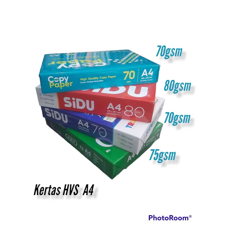 

KERTAS HVS A4 SIDU MURAH 70gsm dan 80gsm