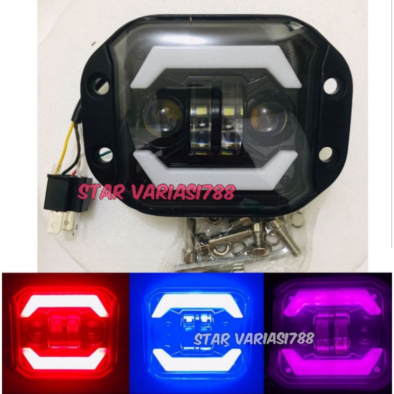 Lampu tembak daymaker led reflektor costom klx ktm crf dan Foglamp mobil