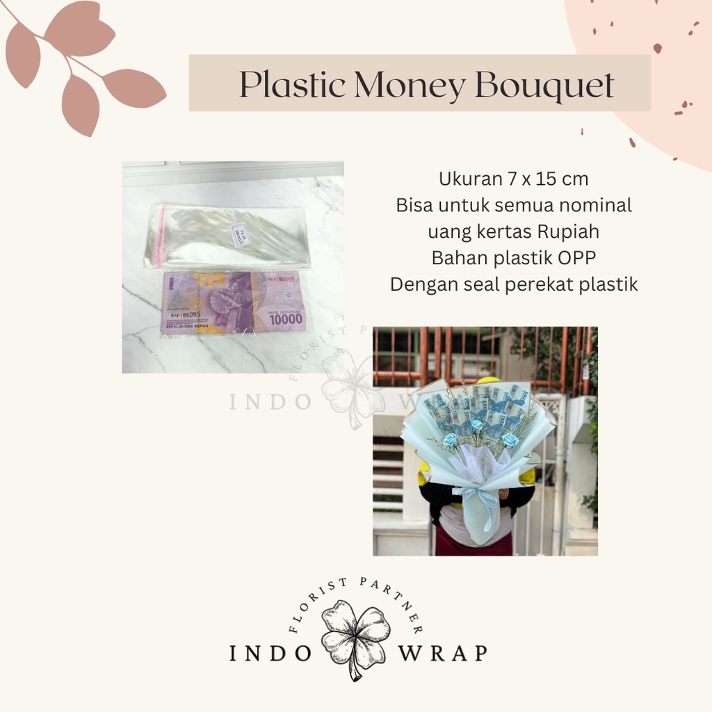 

PLASTIK UANG DENGAN PEREKAT UNTUK MONEY BOUQUET