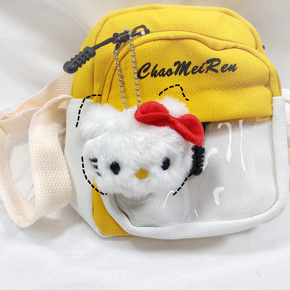 Gantungan Kunci Boneka Plush Kartun Sanrio Hello Kitty Kuromi Melody Pom Pom Purin Pochacco Untuk Hadiah