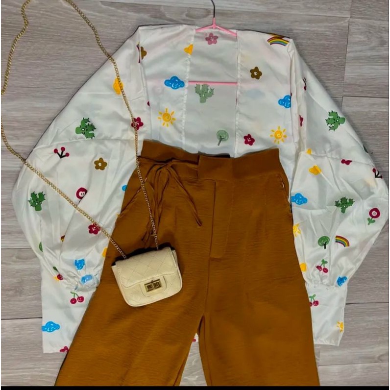 ONE SET KIYOWO OUTER+CELANA-SET COKLAT