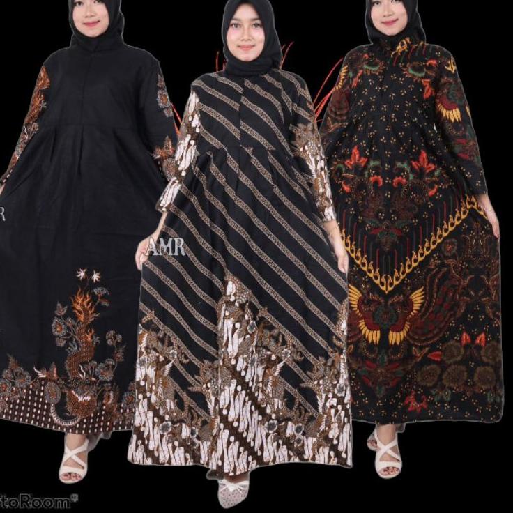 BAJU GAMIS BATIK WANITA-GAMIS SYARI-GAMIS BATIK JUMBO-GAMIS BATIK KOMBINASI-GAMIS KATUN-BATIK MODERN
