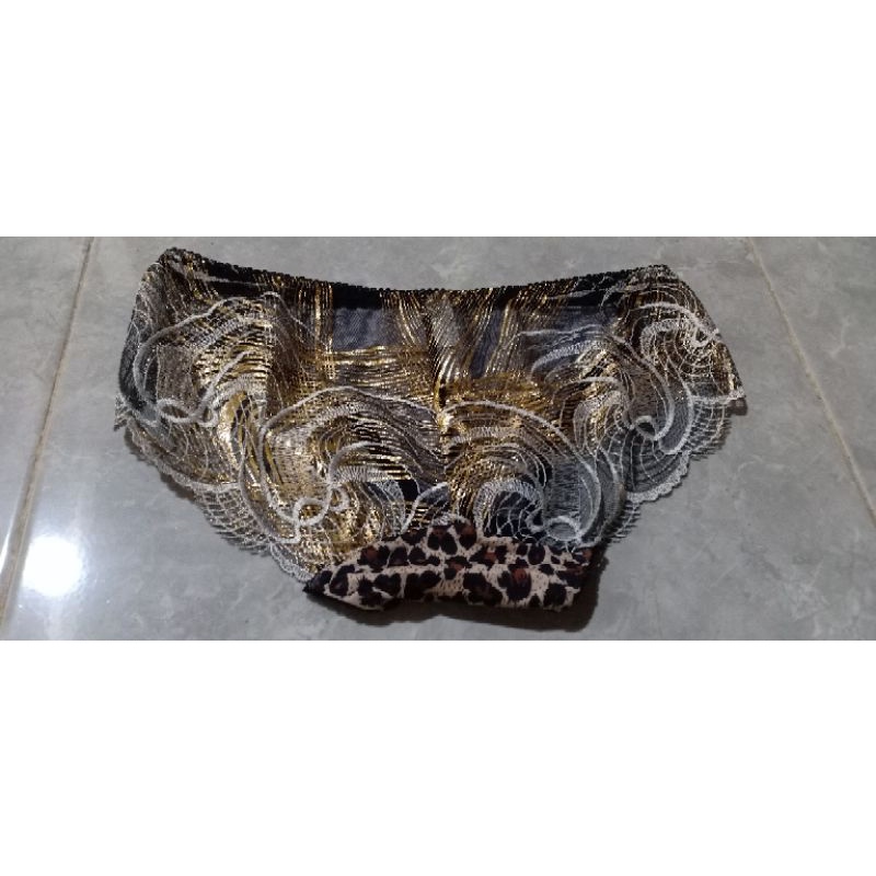 14 aneka macam model Celana dalam thongs g string wanita motif leopard macan tutul semi transparant model tali dan non tali cewe wanita