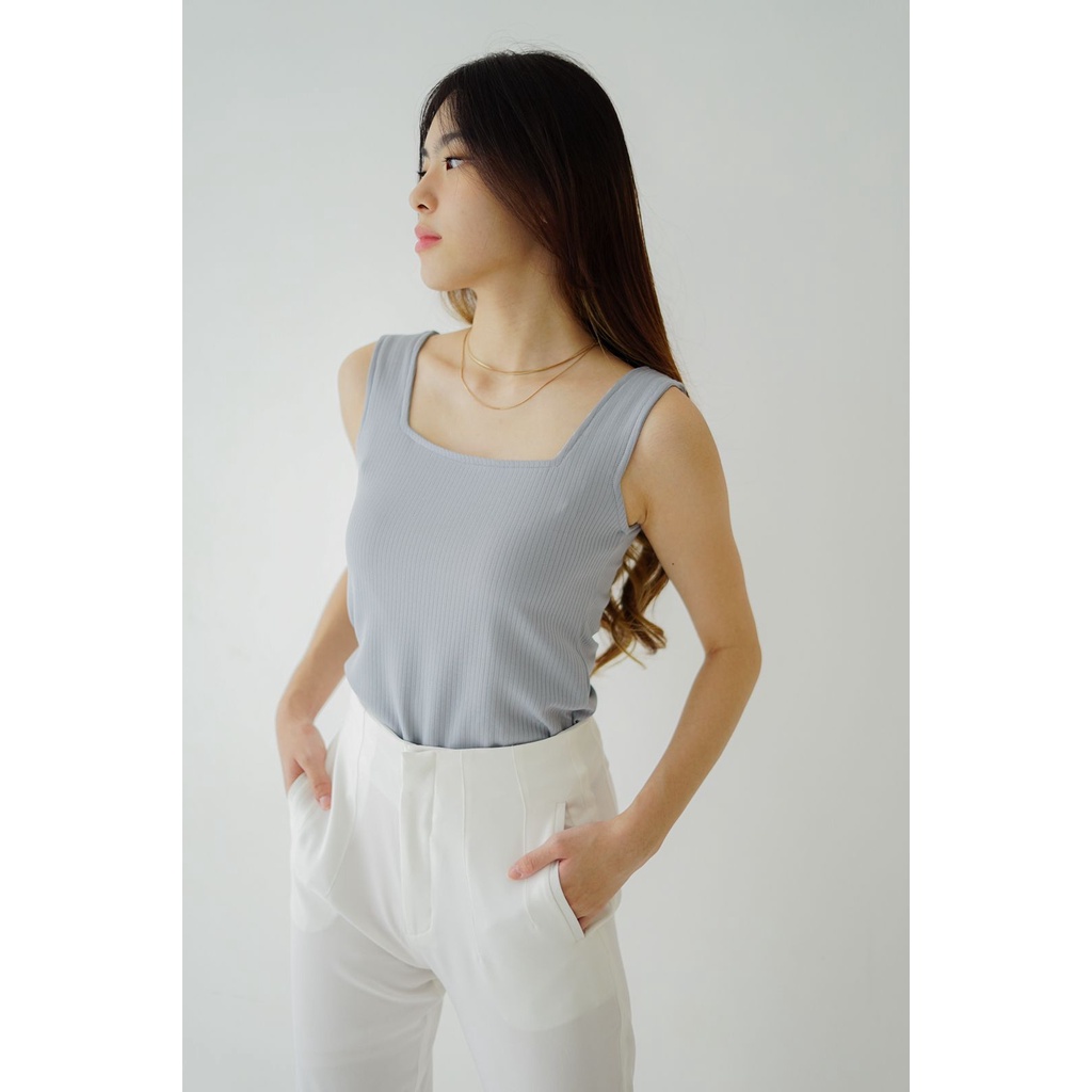 Luna Basic Tank top – Ocha Wear | Tanktop Camisole | Atasan Wanita | Korean Premium Knit Top