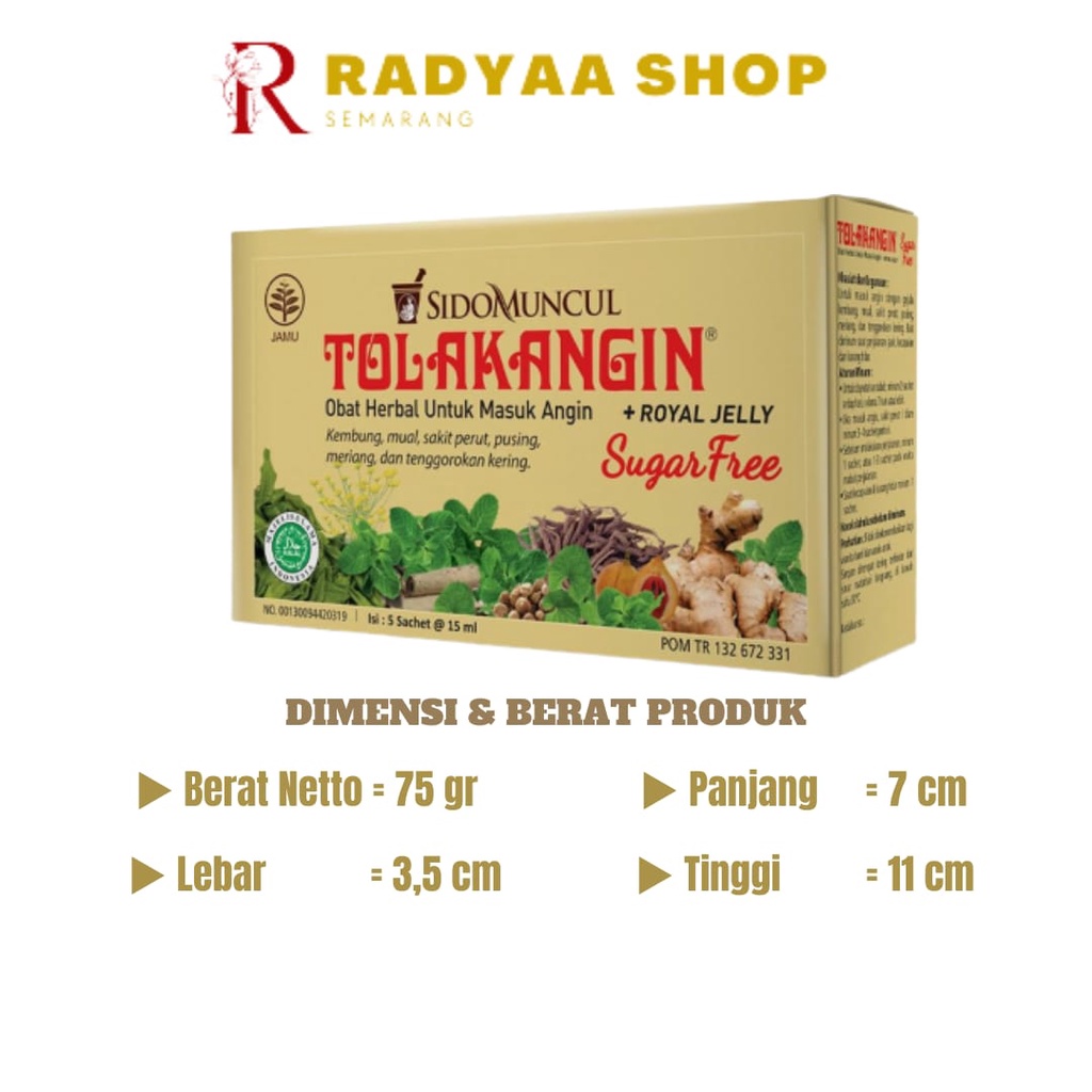 Minuman Herbal Tolak Angin Bebas Gula Tolak Angin Sugar Free Sido Muncul