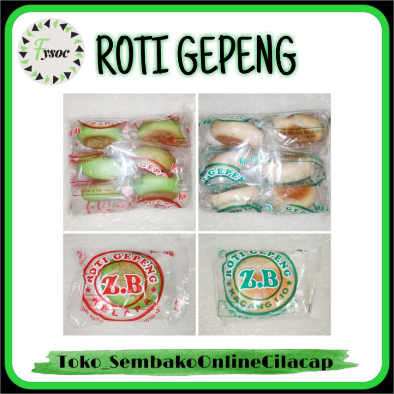 ROTI GEPENG ZB RASA KACANG HIJAU ( ISI 6 PCS )