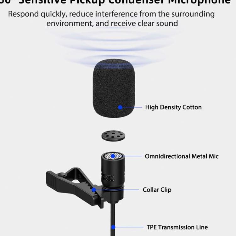 Chekout Microphone Mic Clip On Wireless Mic UHF ULtra High Frequency clip on wireless Smartphone Lap