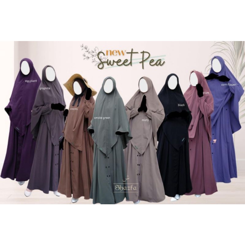 New Sweet Pea Gamis Set by Shazfa | Gamis Set Khimar Syari
