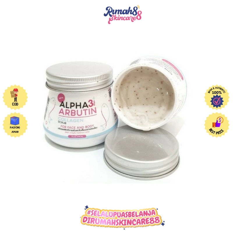 PRECIOUS SKIN Alpha Arbutin3+ Collagen Body &amp; Face Scrub | Lulur Pemutih Lulur Wajah 50g