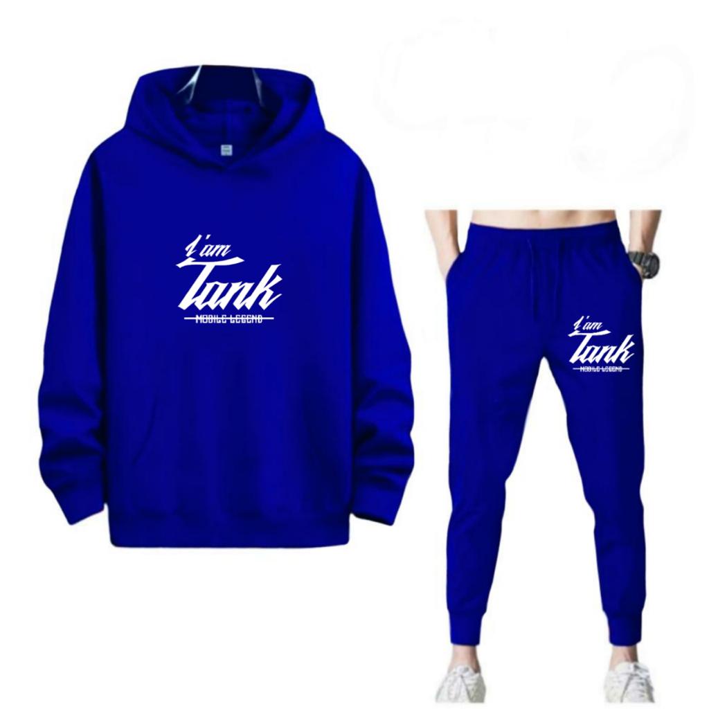 SETELAN I AM TANK JOGGER DAN HOODIE BAHAN TEBAL NYAMAN DIPAKAI TERLARIS