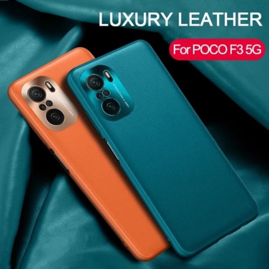 Dijual POCO F3 SOFT CASE LEATHER LUXURY METAL CAMERA PROTECT - Hitam Limited