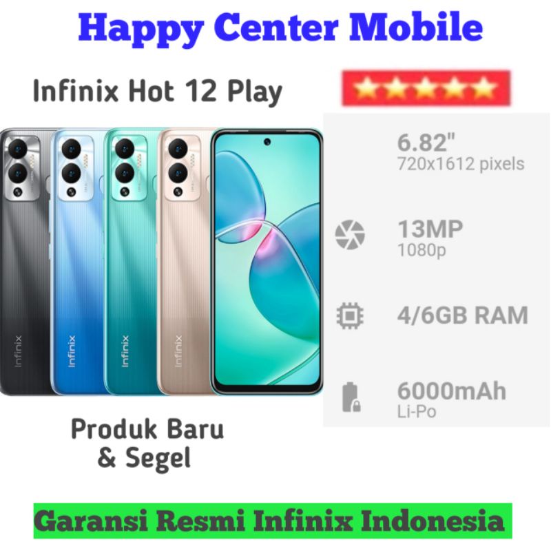 Infinix Hot 12 Play 4/64GB & 4/128GB Garansi Resmi Infinix