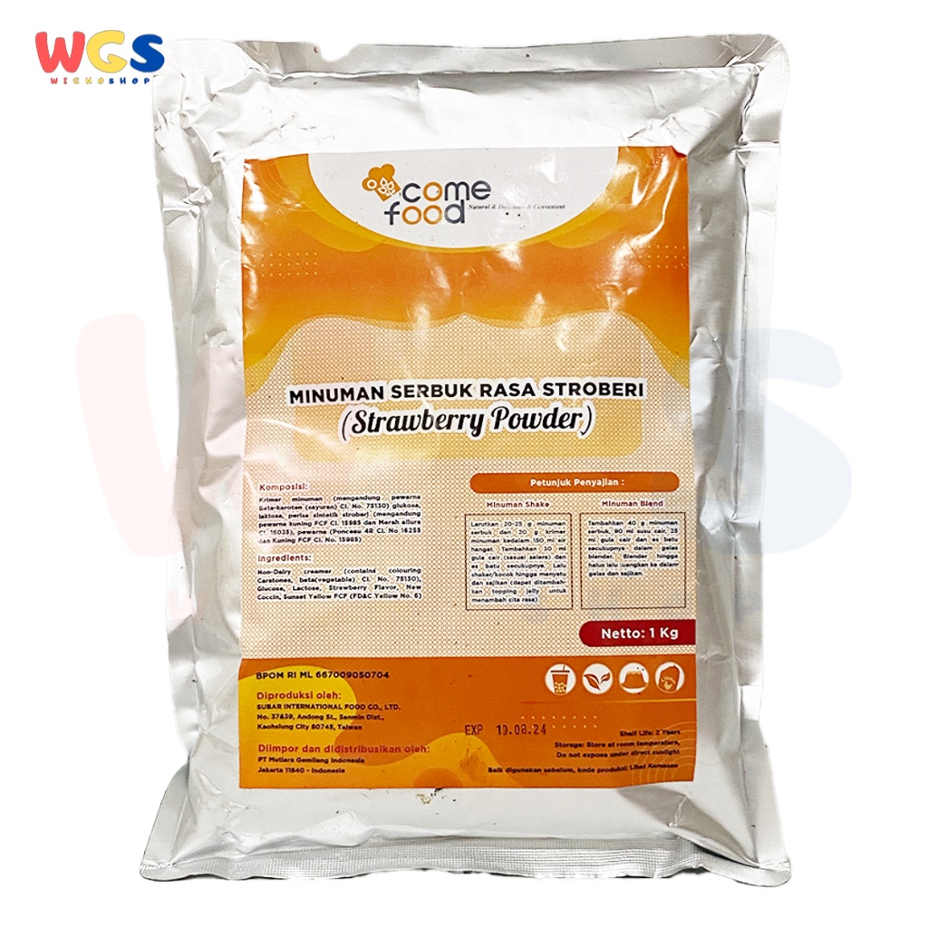 Come Food Strawberry Powder Flavor Drink Mix Boba Bubble Tea 1kg