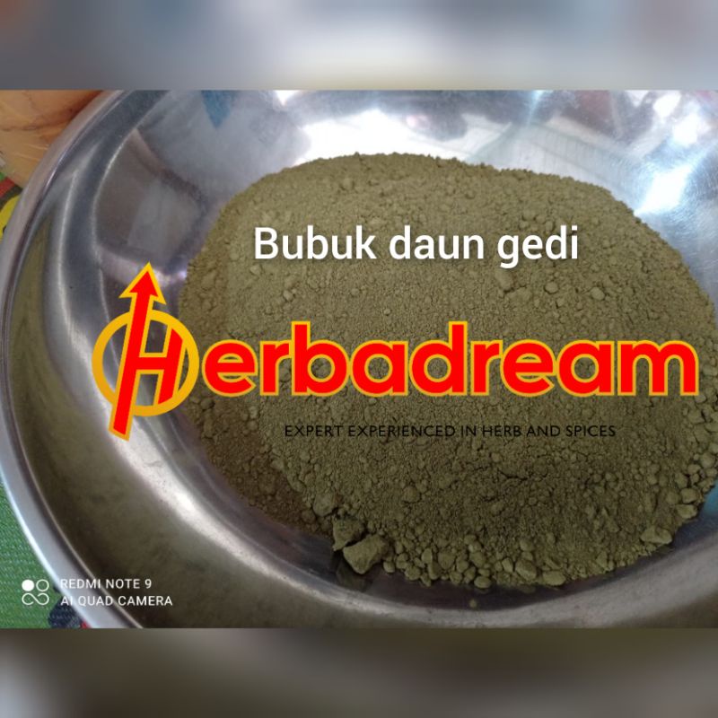 

500 GRAM BUBUK DAUN GEDI ABELMOSCHUS MANIHOT PO FAI LAGIKUWAY SAYOR YONDOK DAUN BLENDER POWDER TEPUNG SERBUK PREMIUM ORGANIK