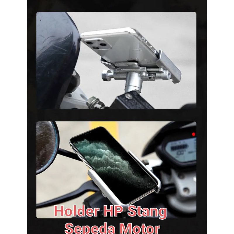 Holder HP Stang Sepeda Motor Alat Penyangga Handphone HM-12