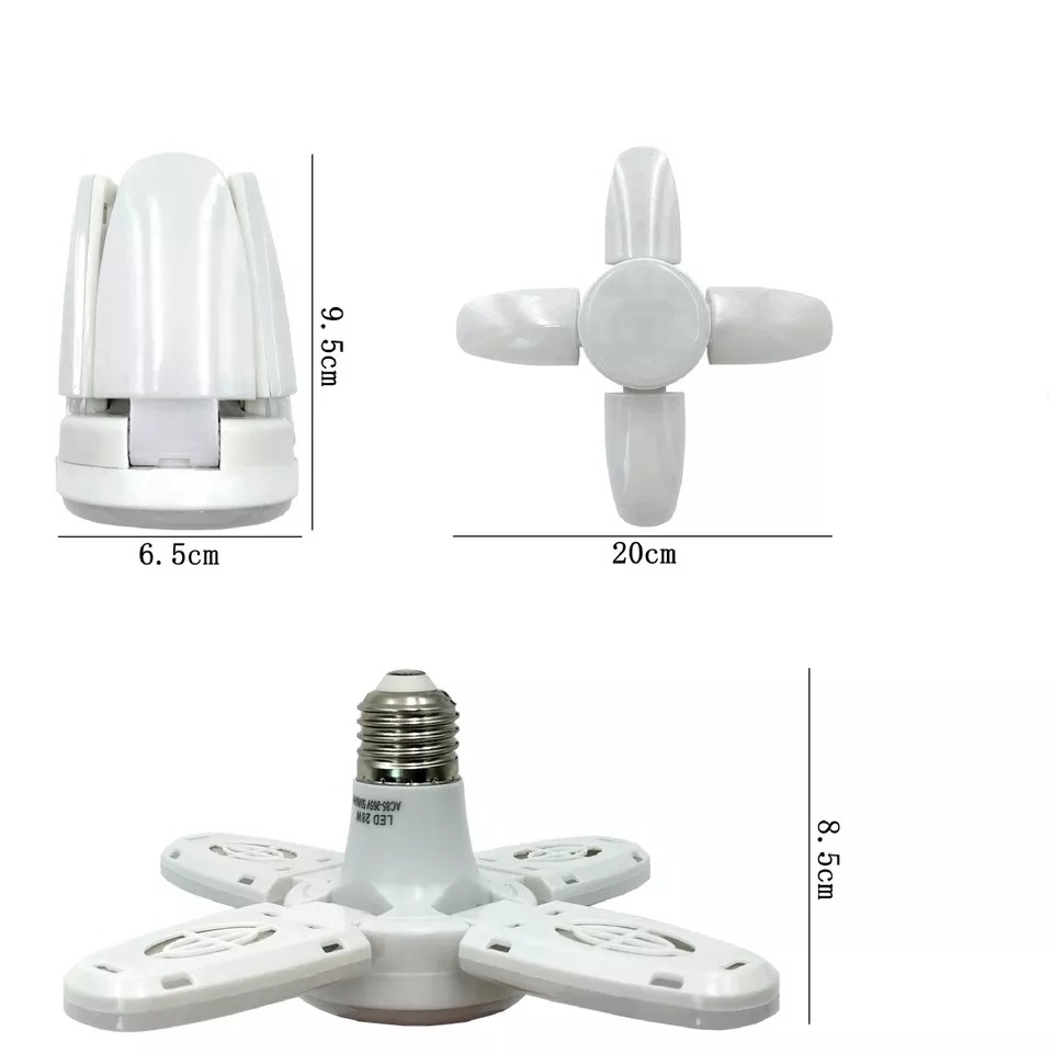 Lampu Kipas Bohlam LED Mini Fan Blade 28W Model Lipat Untuk Ruangan