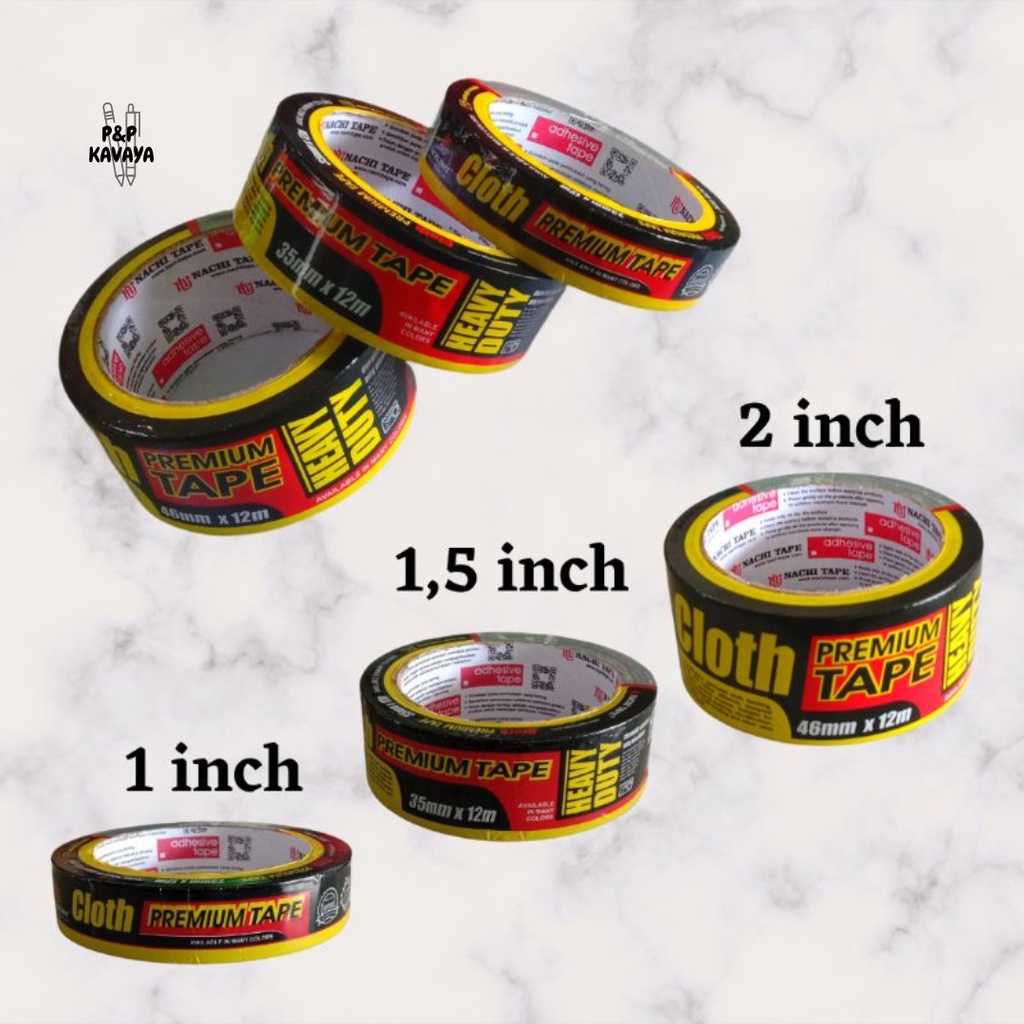 

Lakban kain hitam NACHI 1 inch/23 mm x 12 m