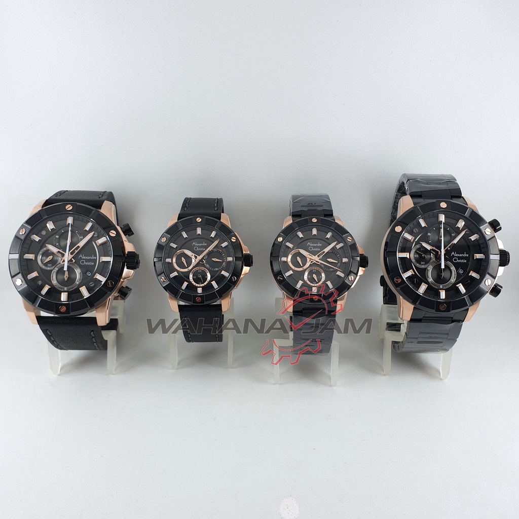 Alexandre Christie AC 6609 MC BF / Jam Tangan Couple Pria Wanita AC6609 Pasangan Kulit Rantai Steel