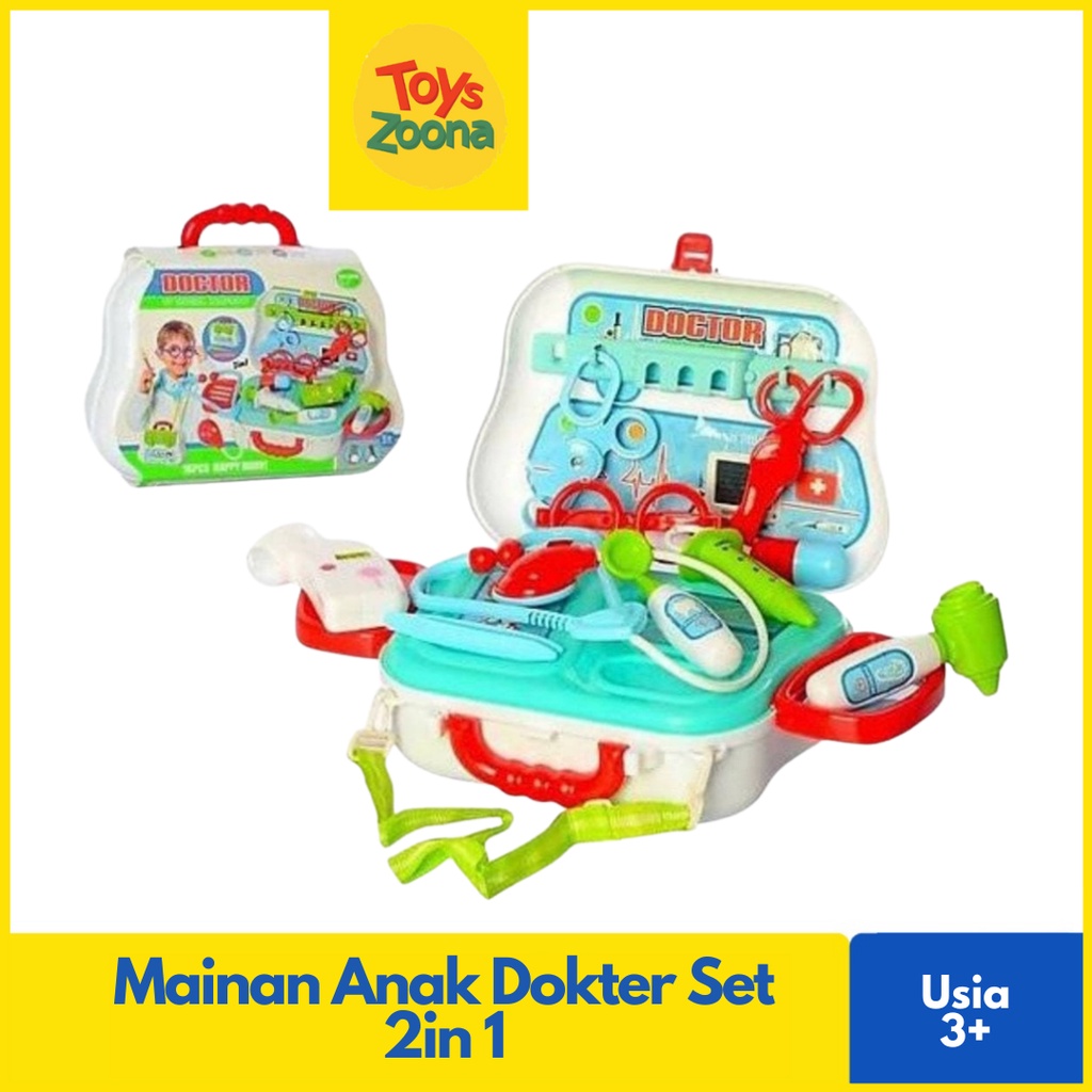 ToysZoona Mainan Alat Dokter Mainan Anak Edukasi Set Dokter 2In1 Mainan Anak Edukasi Mainan Dokter Dokteran Mainan Dokter Dokteran Lengkap / Mainan Dokter Dokteran Anak