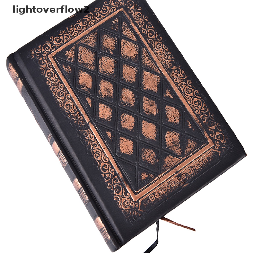 (lightoverflow2) Buku Notebook / Catatan / Diary / Jurnal Hard Cover Bahan Kulit Gaya Retro Vintage