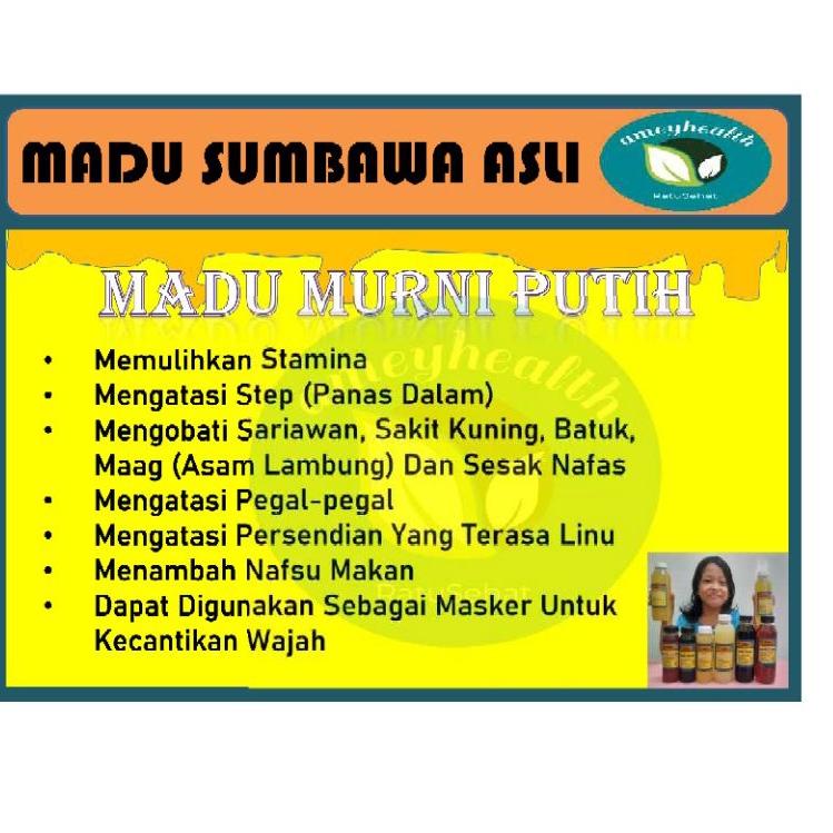 

CSCc1C6--Madu Sumbawa (Putih) 100% Murni - Madu Ameyhealth 375g 250ML