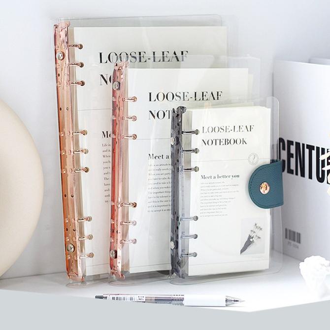 

Binder 6 Ring Transparan Korean Glow Transparent 6 Ring Binder